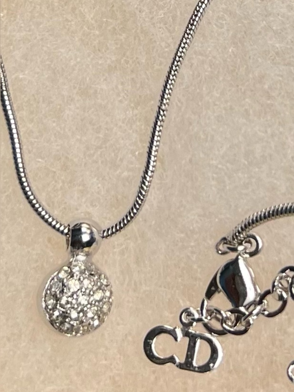 Christian Dior Crystal Pavé Necklace in Silver